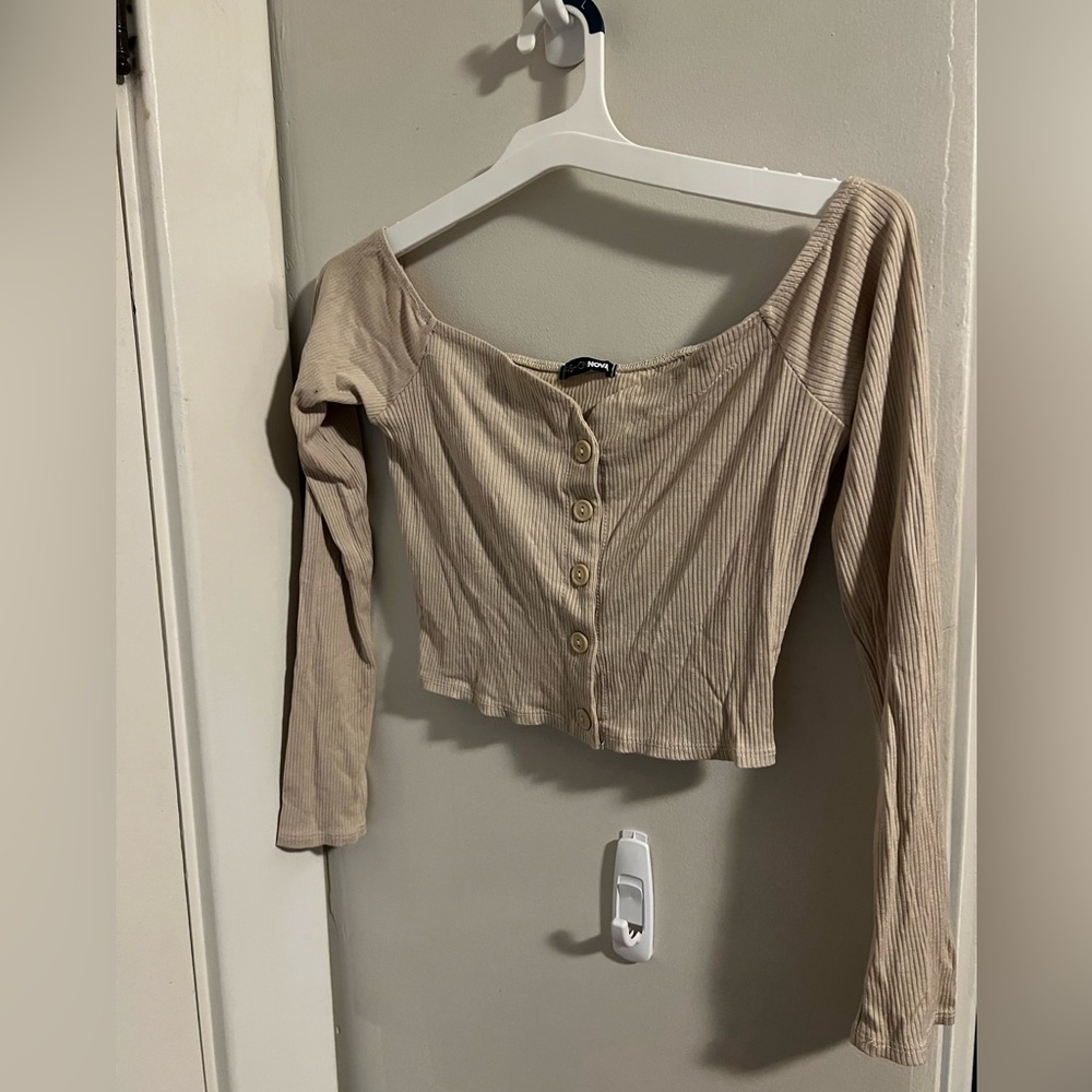 Fashion Nova cropped button down sweater